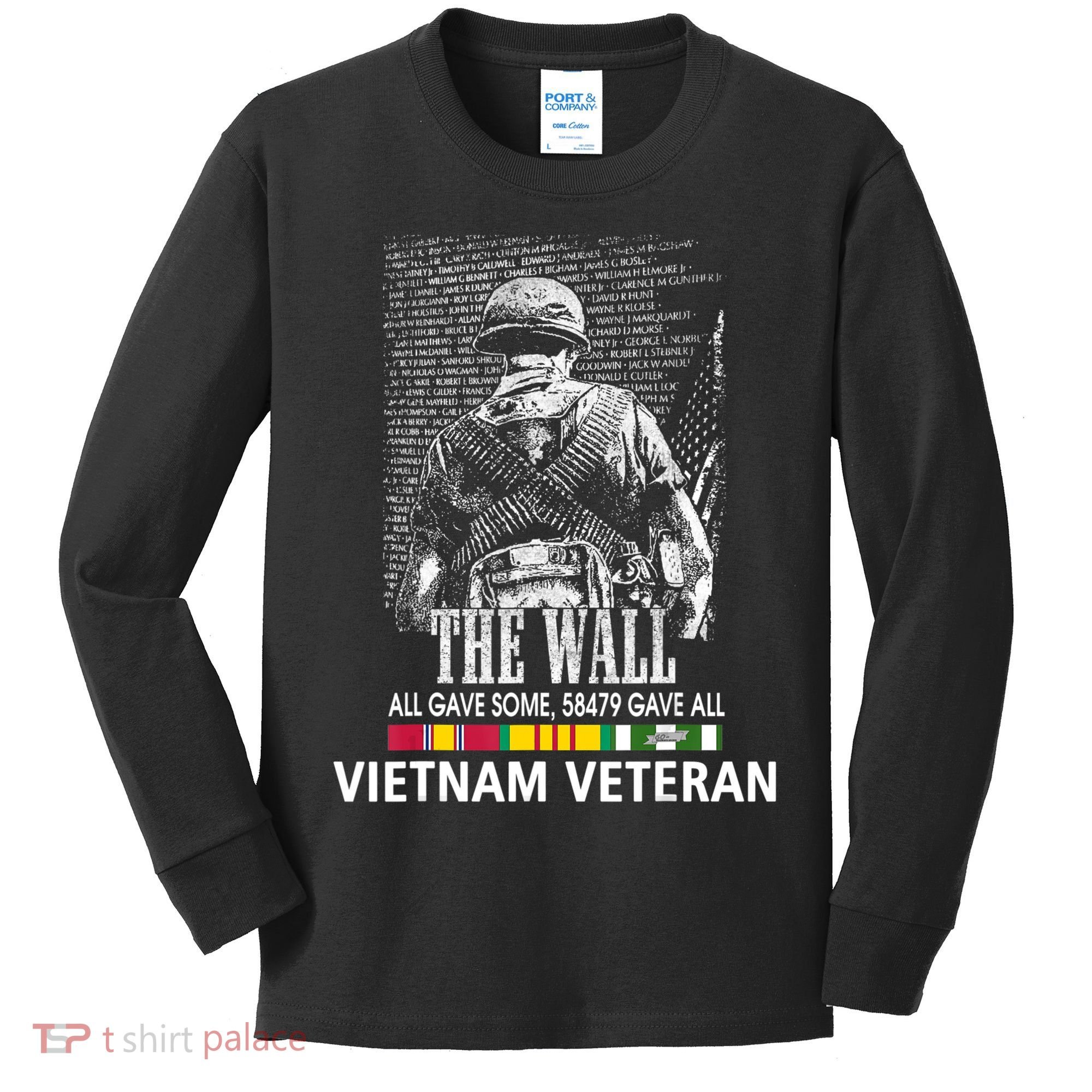 Vietnam Veteran The Wall All Gave Some 58479 Gave All Kids Long Sleeve Shirt