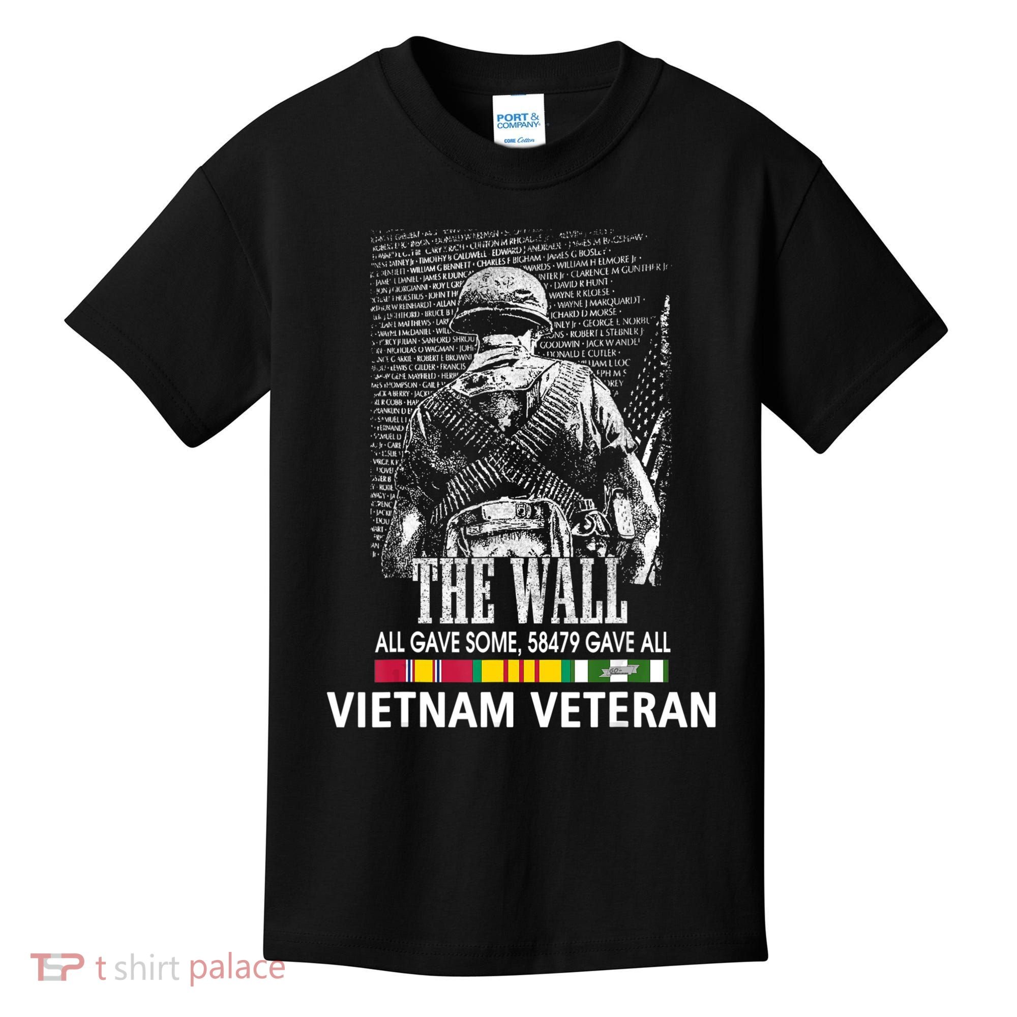 Vietnam Veteran The Wall All Gave Some 58479 Gave All Kids T-Shirt