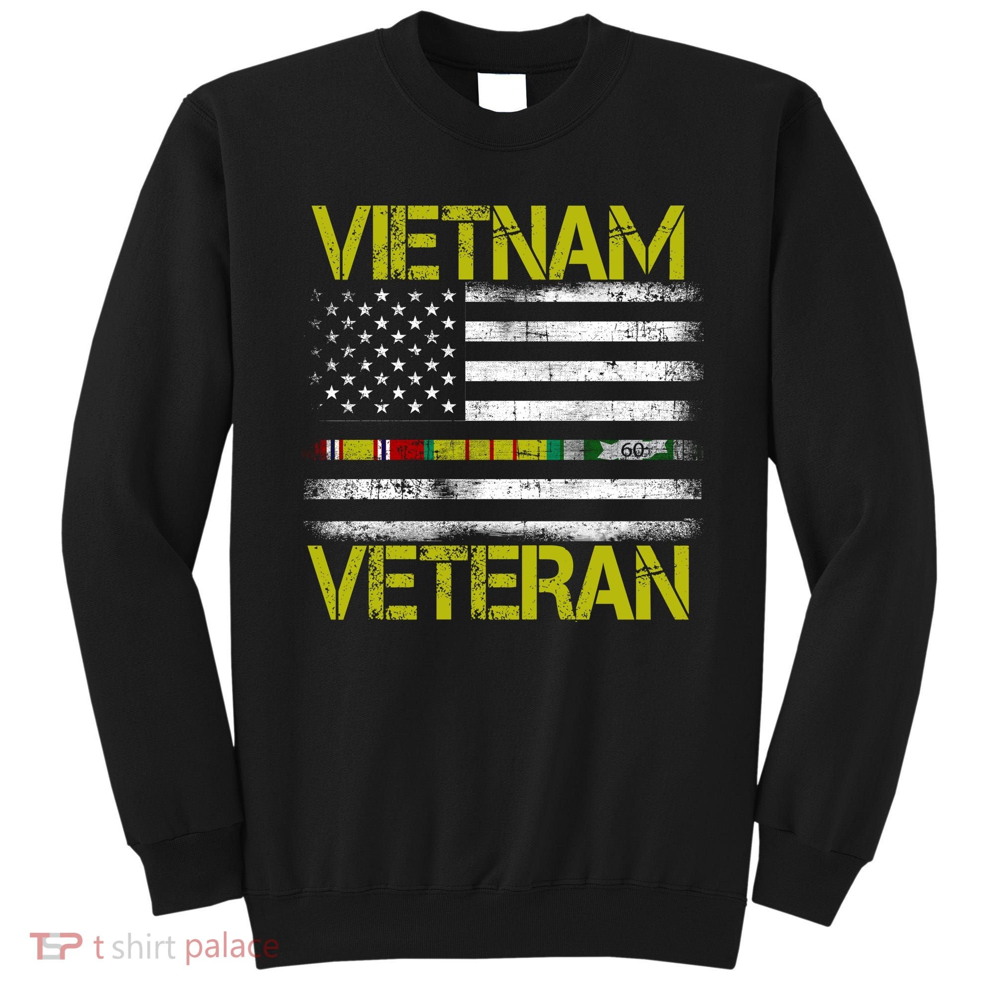 Vietnam Veteran USA Flag Ribbon Gift Sweatshirt