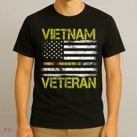 Vietnam Veteran USA Flag Ribbon Gift T-Shirt thumb 3