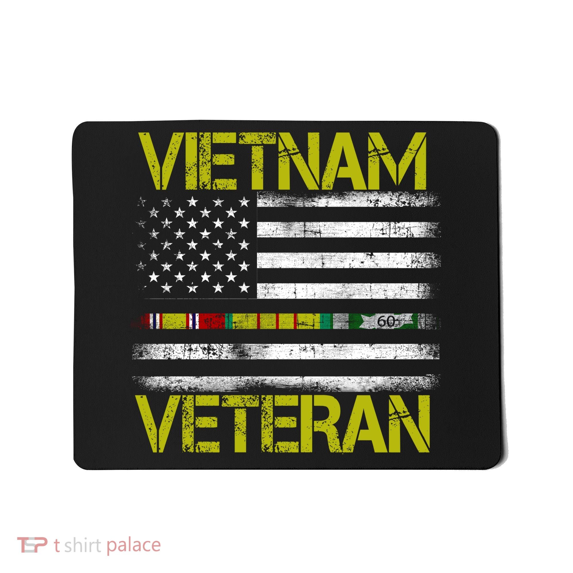 Vietnam Veteran USA Flag Ribbon Gift Mousepad