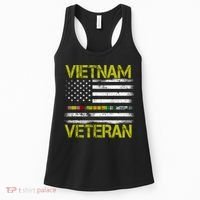 Vietnam Veteran USA Flag Ribbon Gift Women's Tank Top thumb 0