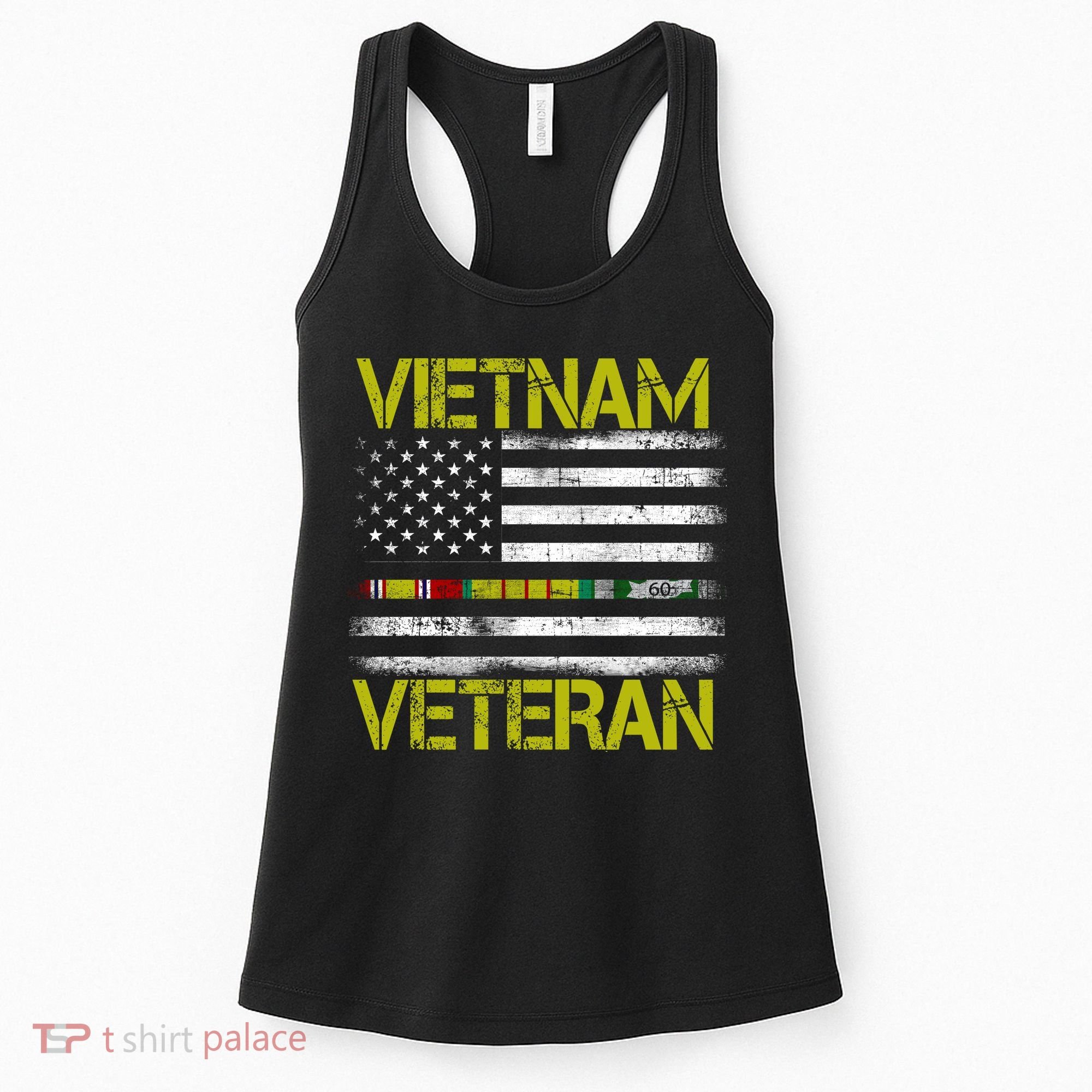 Vietnam Veteran USA Flag Ribbon Gift Women's Tank Top