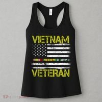 Vietnam Veteran USA Flag Ribbon Gift Women's Tank Top thumb 3