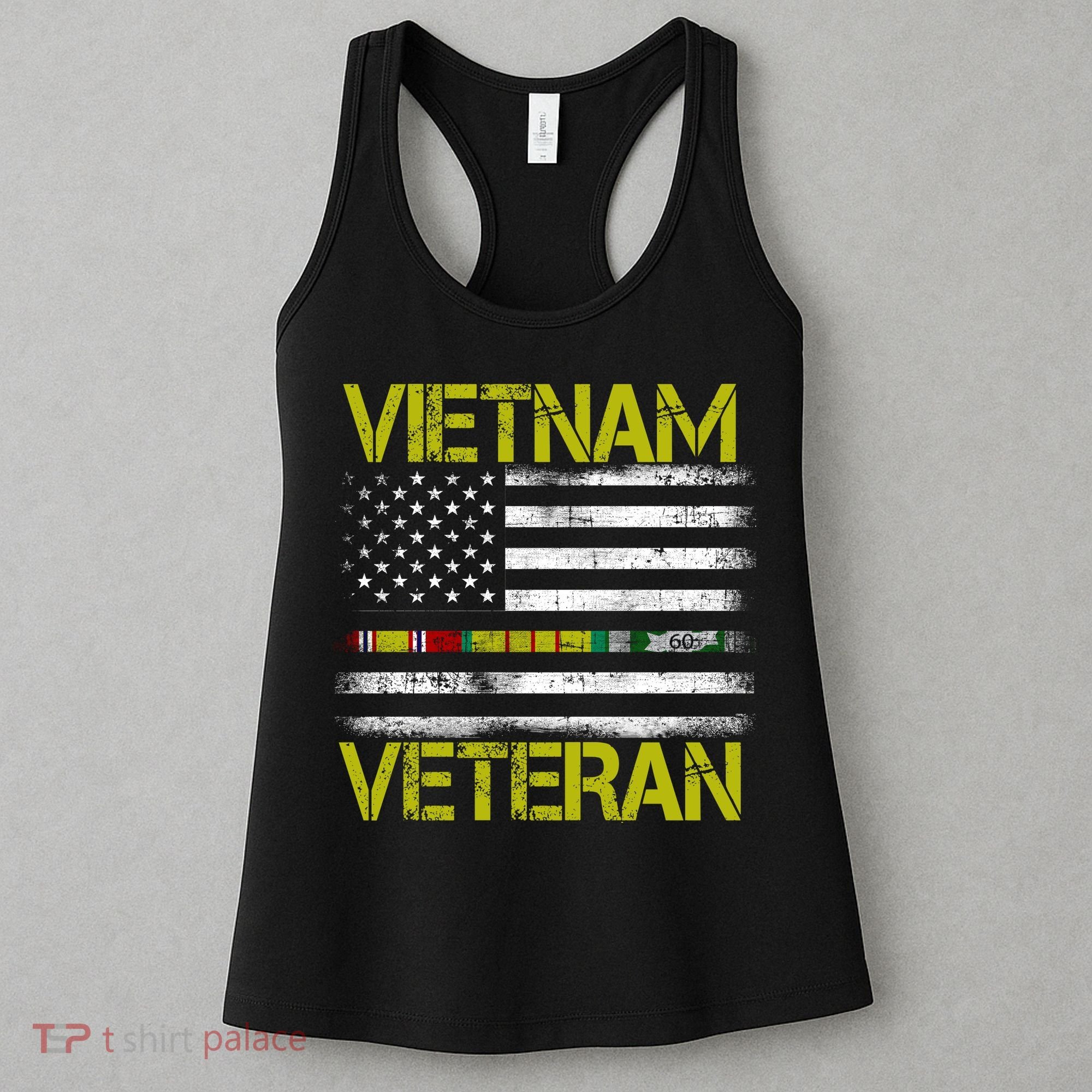 Vietnam Veteran USA Flag Ribbon Gift Women's Tank Top