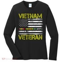 Vietnam Veteran USA Flag Ribbon Gift Women's Long Sleeve Shirt thumb 0