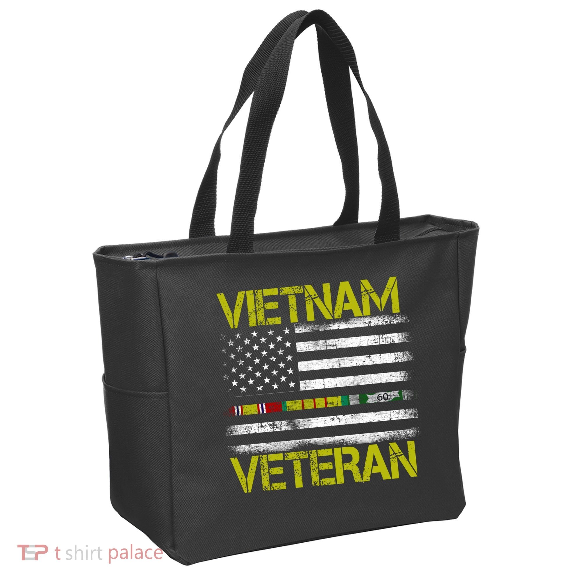 Vietnam Veteran USA Flag Ribbon Gift Tote Bag