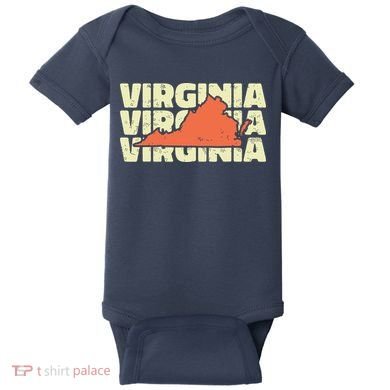 Vintage Virginia Usa State Baby Bodysuit