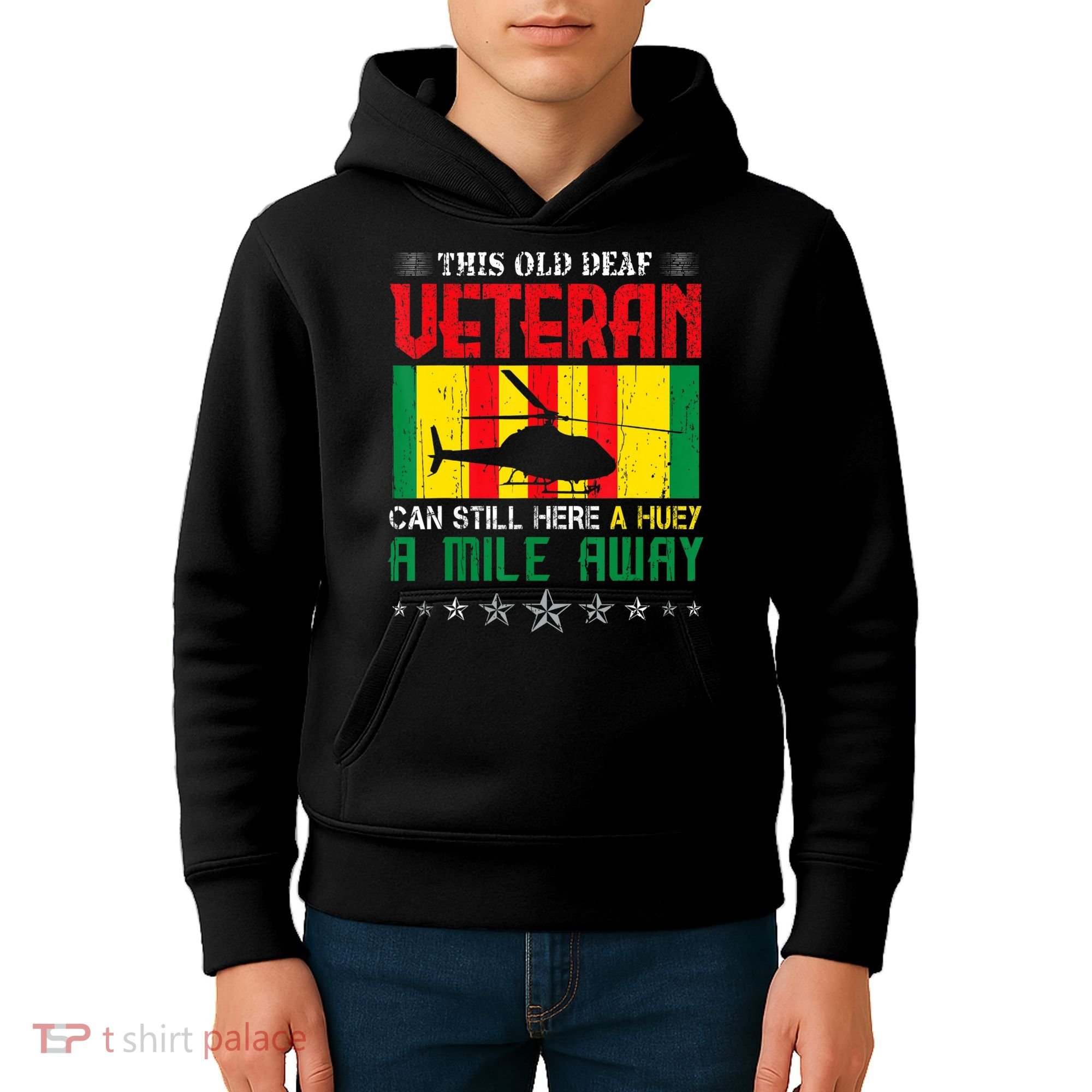 Vietnam Veteran Uh1 Huey Helicopter Kids Hoodie