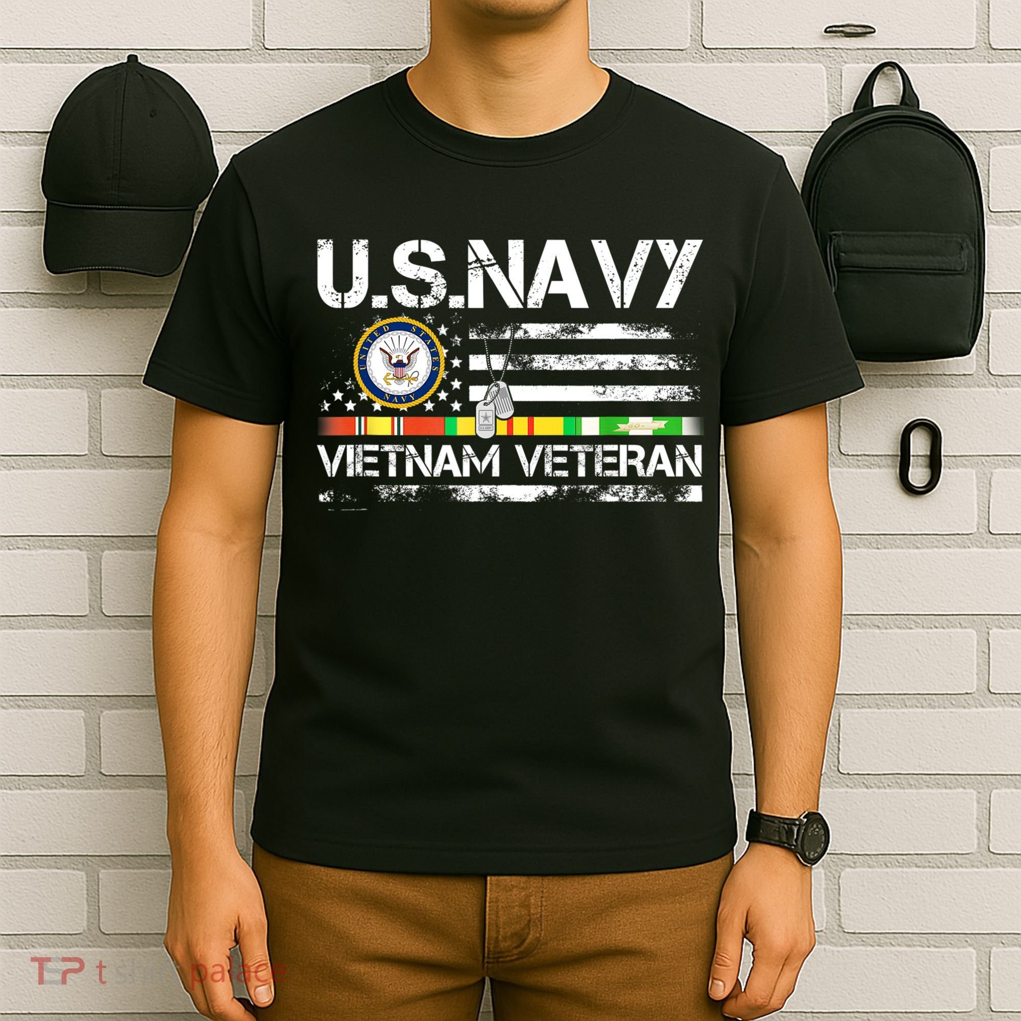 Vietnam Veteran Vintage US Flag Military Vet Gift T-Shirt