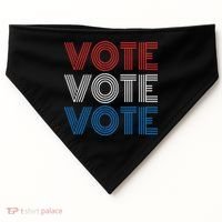 Vote Vote Vote Red White Blue Retro Election  USA-Made Doggie Bandana thumb 0