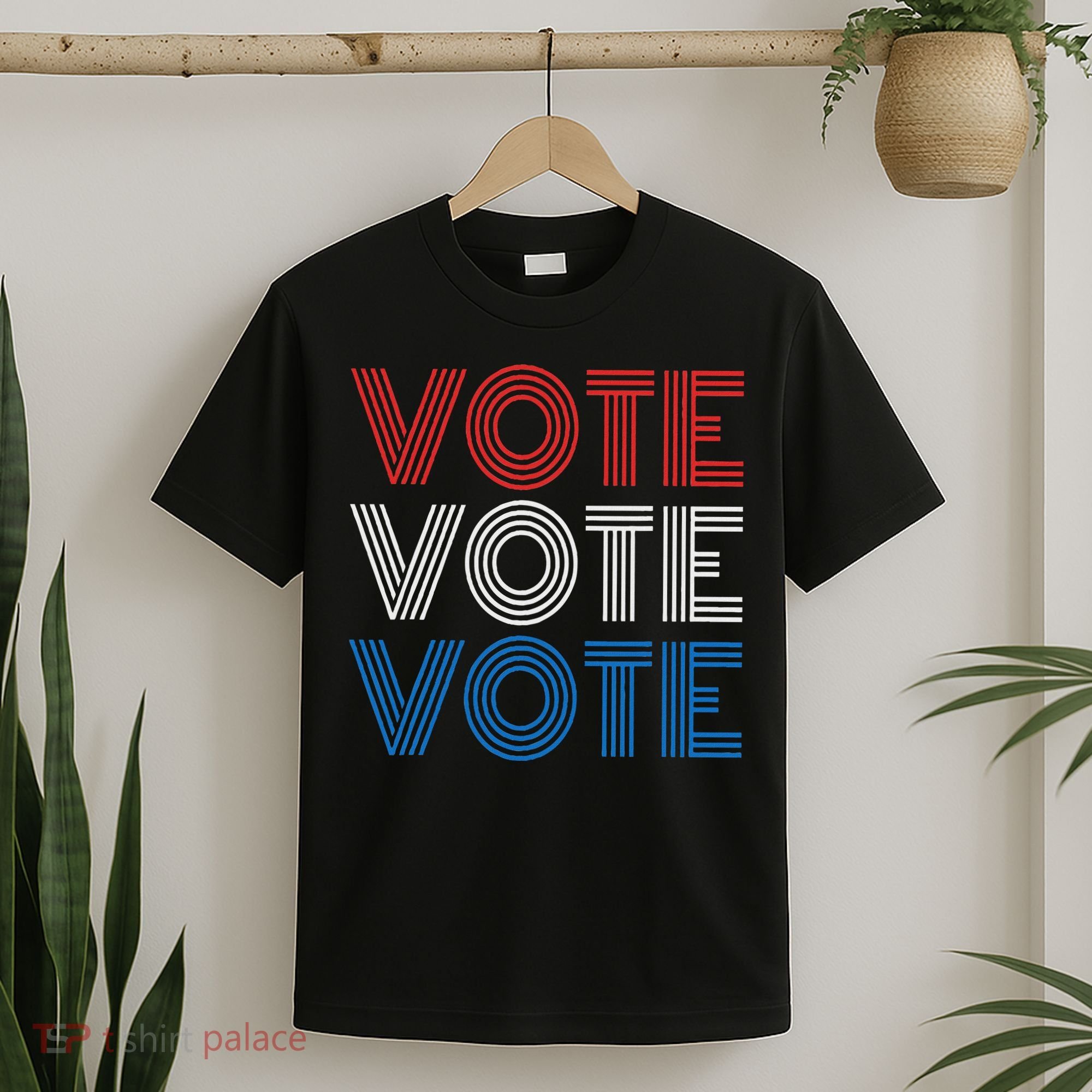 Vote Vote Vote Red White Blue Retro Election  T-Shirt