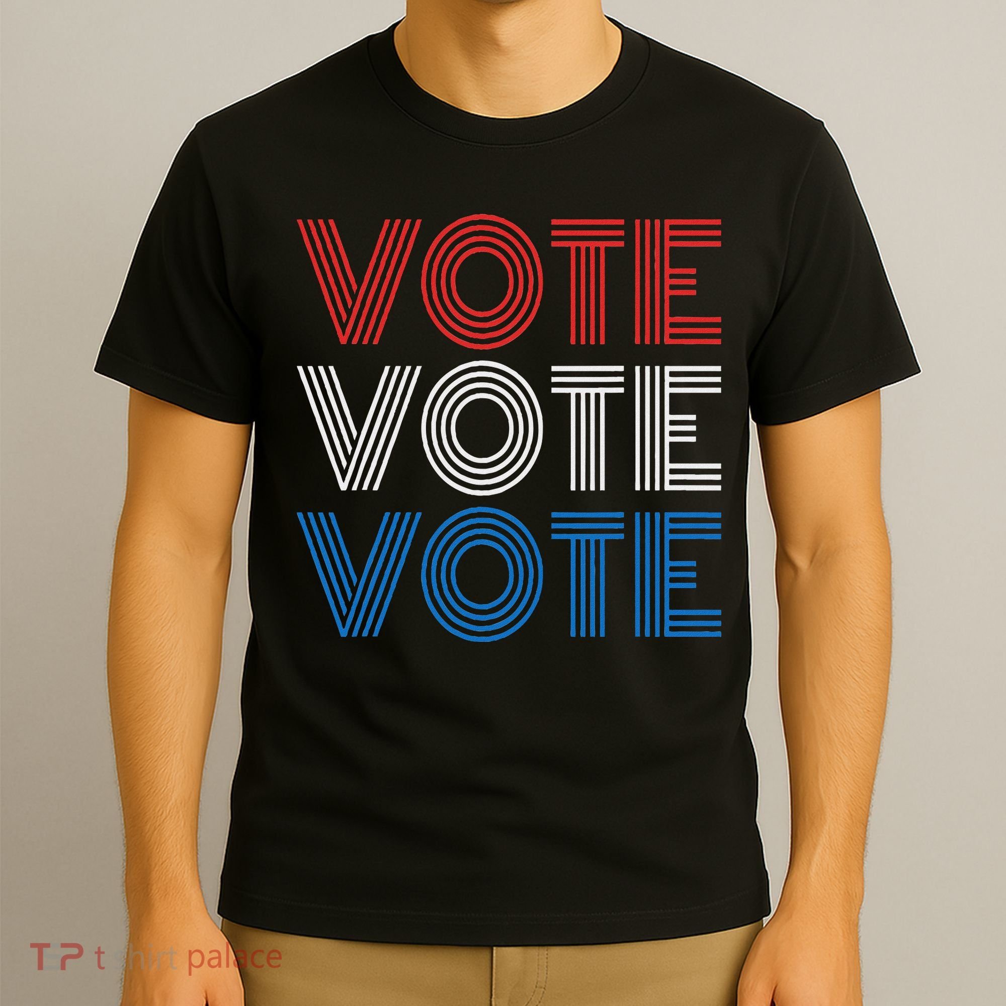 Vote Vote Vote Red White Blue Retro Election  T-Shirt
