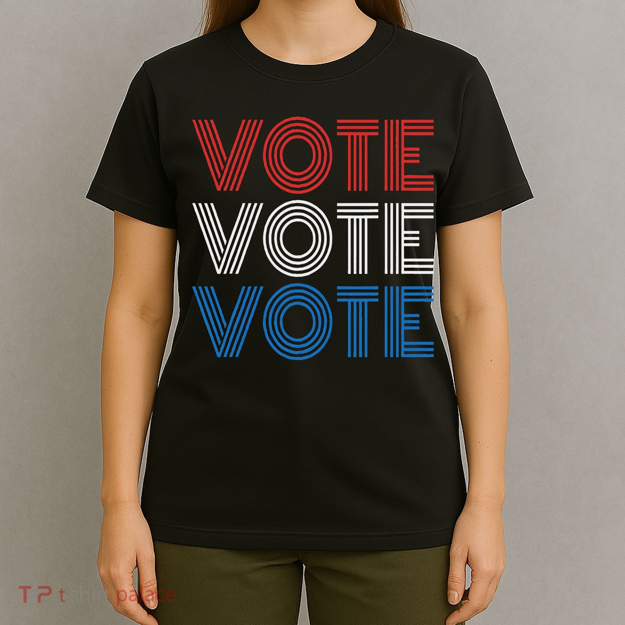 Vote Vote Vote Red White Blue Retro Election  T-Shirt