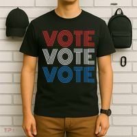 Vote Vote Vote Red White Blue Retro Election  T-Shirt thumb 6