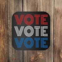 Vote Vote Vote Red White Blue Retro Election  Coaster thumb 0