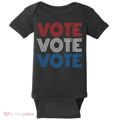 Vote Vote Vote Red White Blue Retro Election  Baby Bodysuit