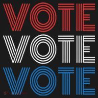 Vote Vote Vote Red White Blue Retro Election  Tall Hoodie thumb 2