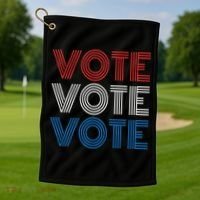 Vote Vote Vote Red White Blue Retro Election  Golf Towel thumb 1