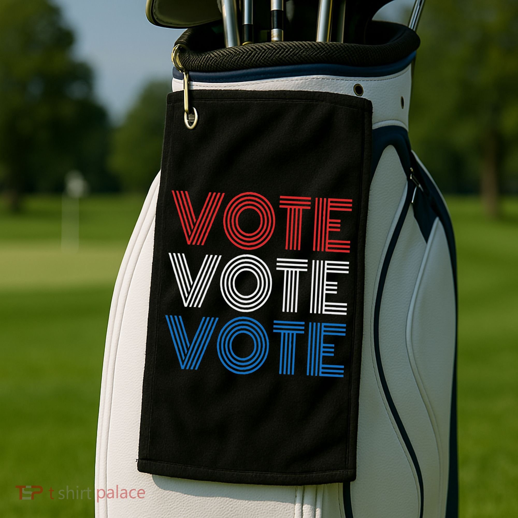 Vote Vote Vote Red White Blue Retro Election  Golf Towel