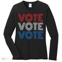 Vote Vote Vote Red White Blue Retro Election  Women's Long Sleeve Shirt thumb 0