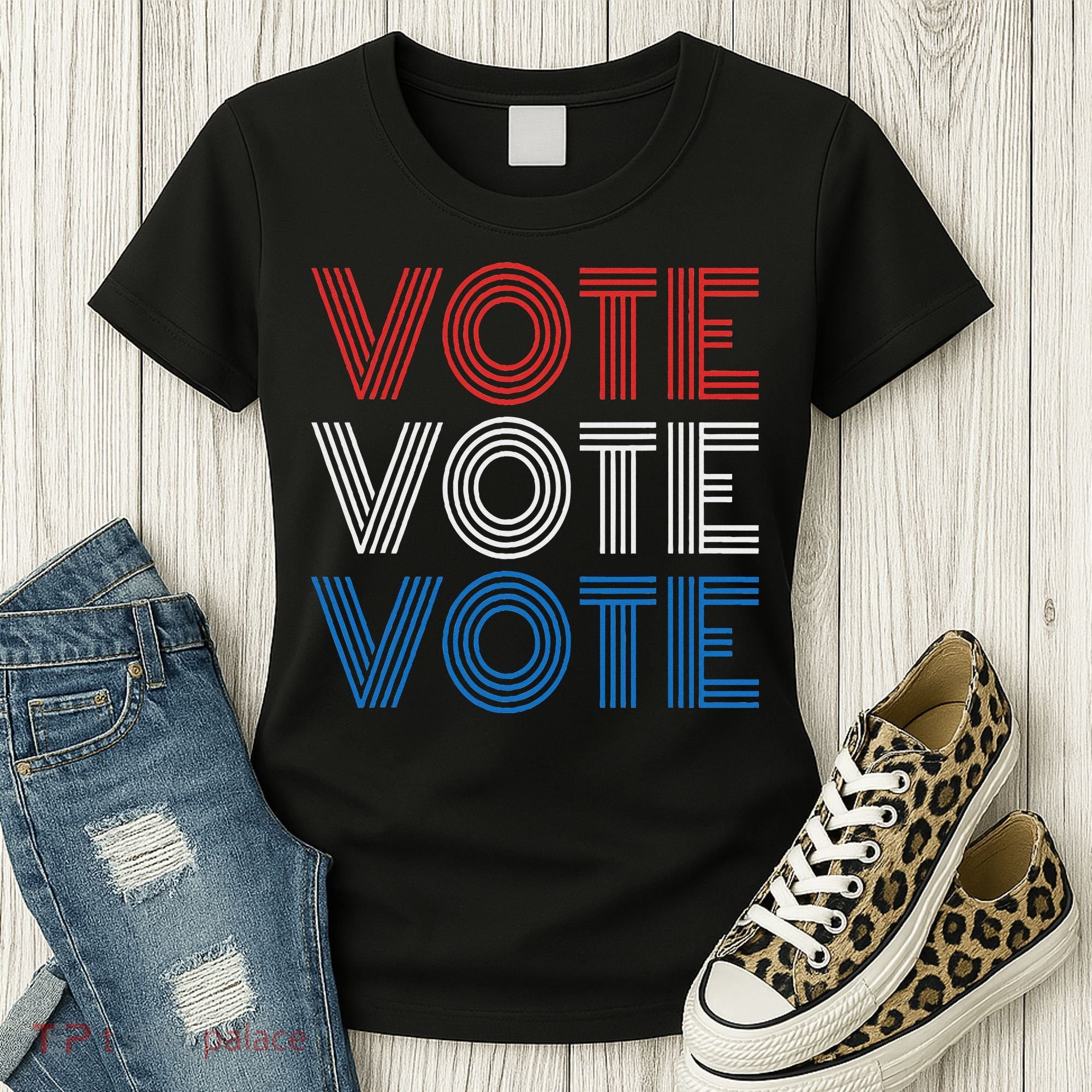 Vote Vote Vote Red White Blue Retro Election  Women's T-Shirt
