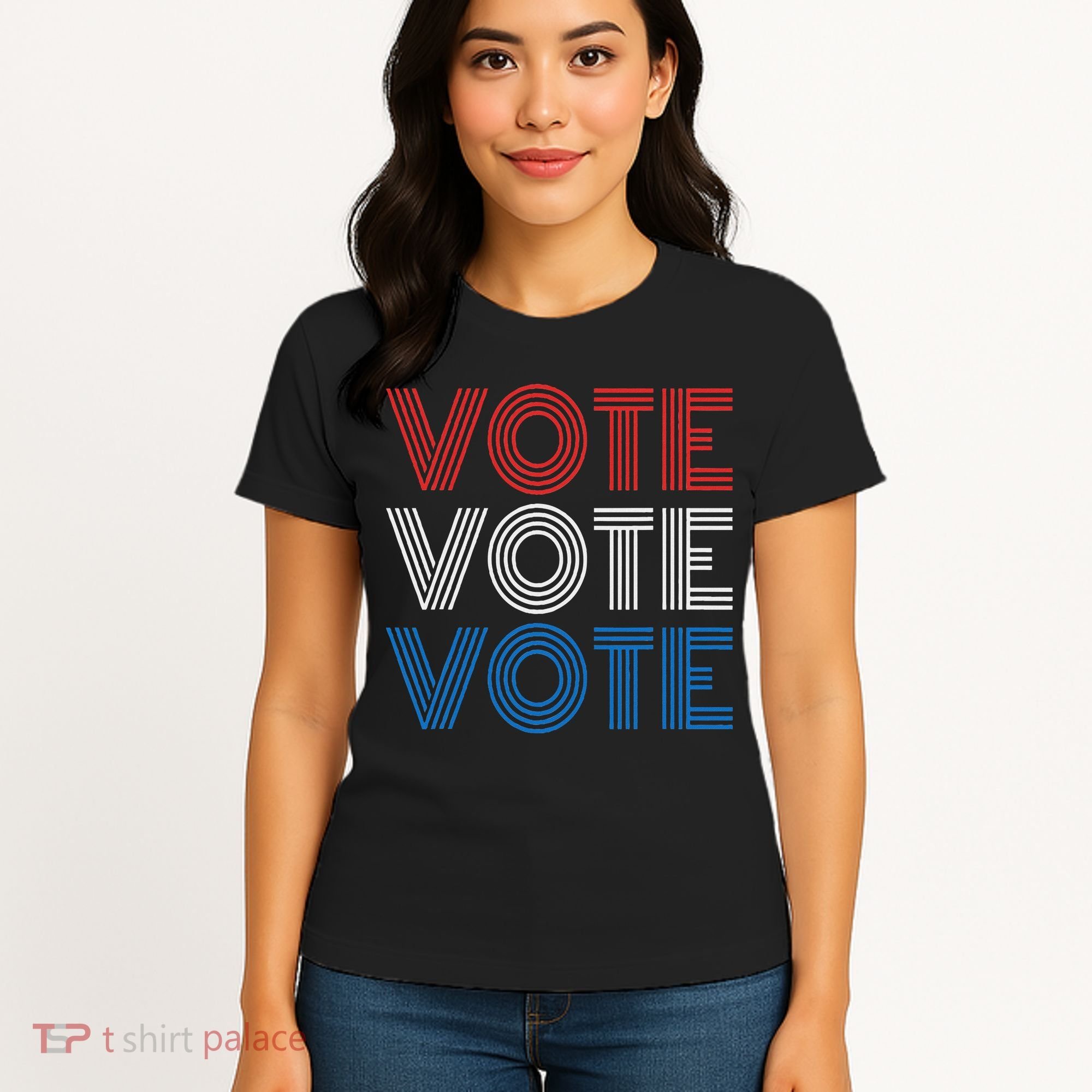 Vote Vote Vote Red White Blue Retro Election  Women's T-Shirt