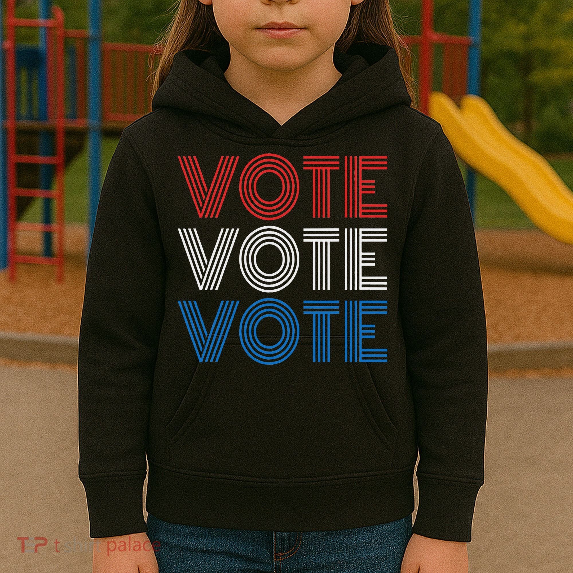 Vote Vote Vote Red White Blue Retro Election  Kids Hoodie