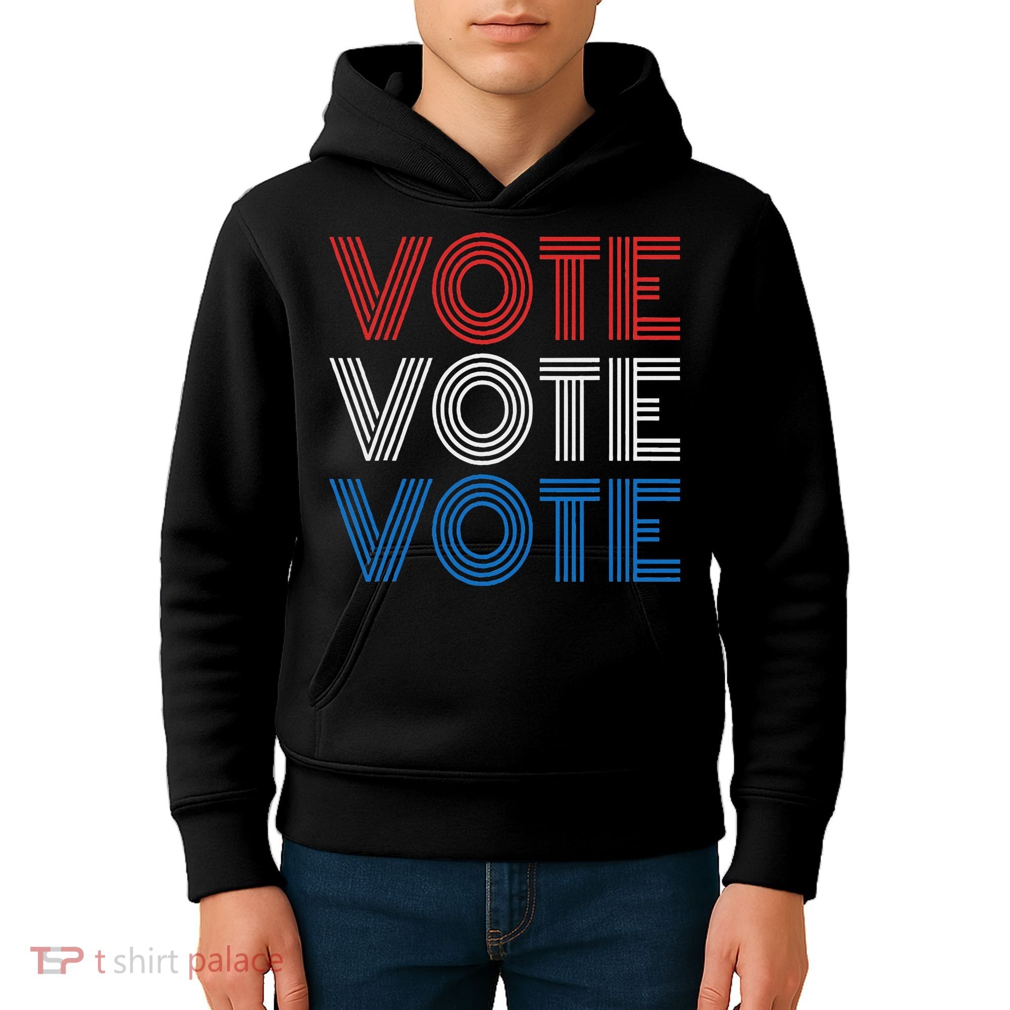 Vote Vote Vote Red White Blue Retro Election  Kids Hoodie