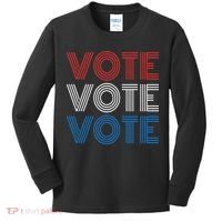 Vote Vote Vote Red White Blue Retro Election  Kids Long Sleeve Shirt thumb 0