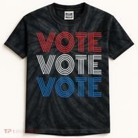 Vote Vote Vote Red White Blue Retro Election  Kids Tie-Dye T-Shirt thumb 0