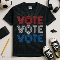 Vote Vote Vote Red White Blue Retro Election  Kids Tie-Dye T-Shirt thumb 2