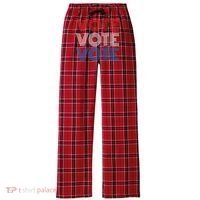Vote Vote Vote Red White Blue Retro Election  Women's Flannel Plaid Pajama Pants thumb 0