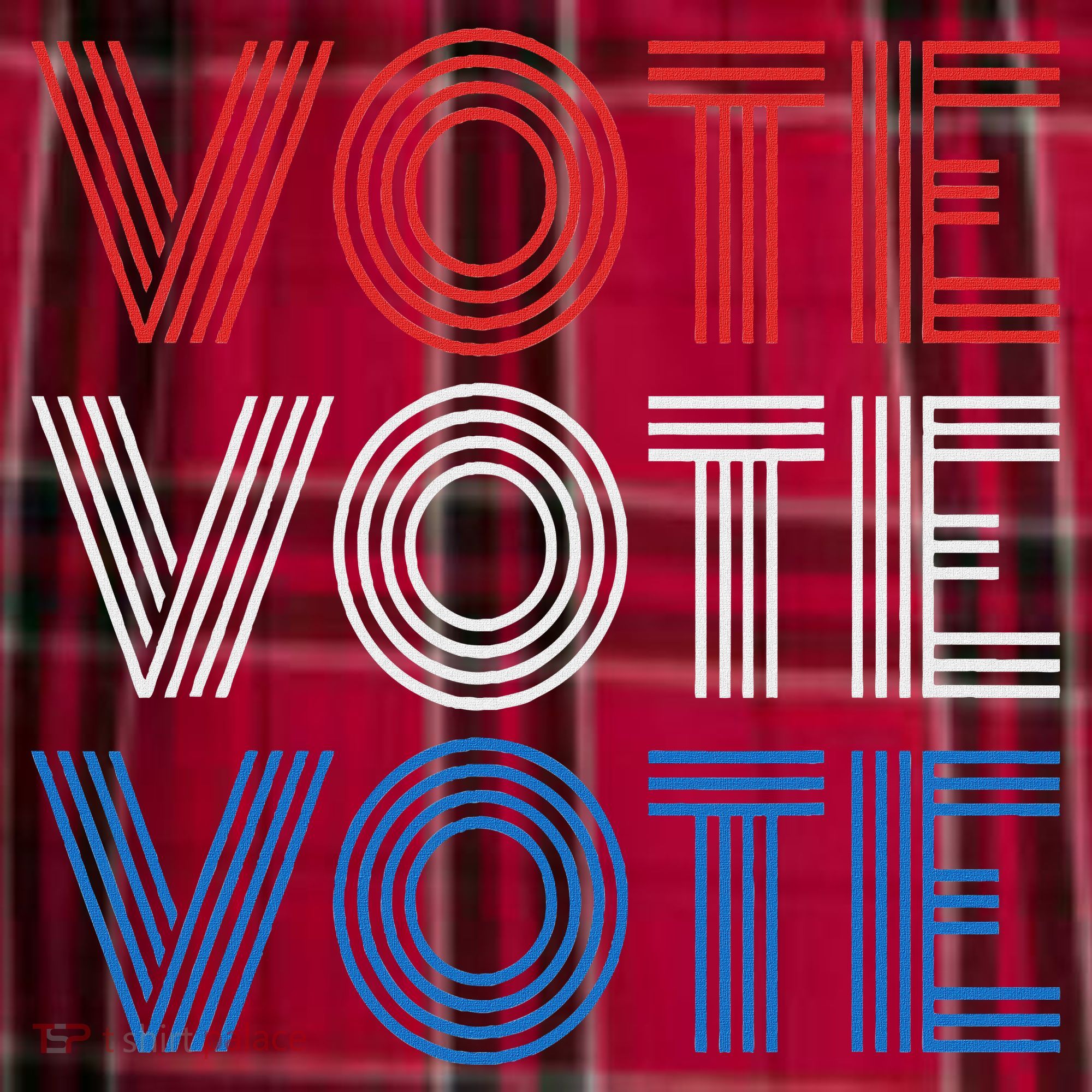 Vote Vote Vote Red White Blue Retro Election  Women's Flannel Plaid Pajama Pants