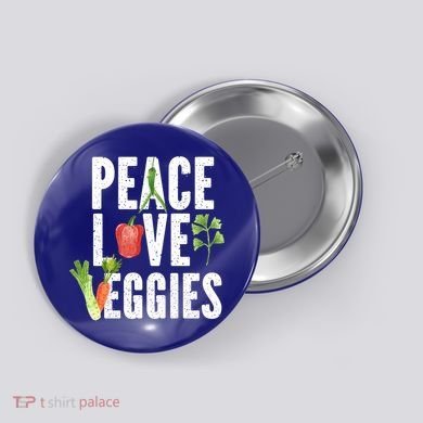 Vegan Vegetarian Veganism Vegetable Lover Peace Love Veggies Great Gift Button