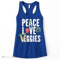 Vegan Vegetarian Veganism Vegetable Lover Peace Love Veggies Great Gift Women's Tank Top thumb 0