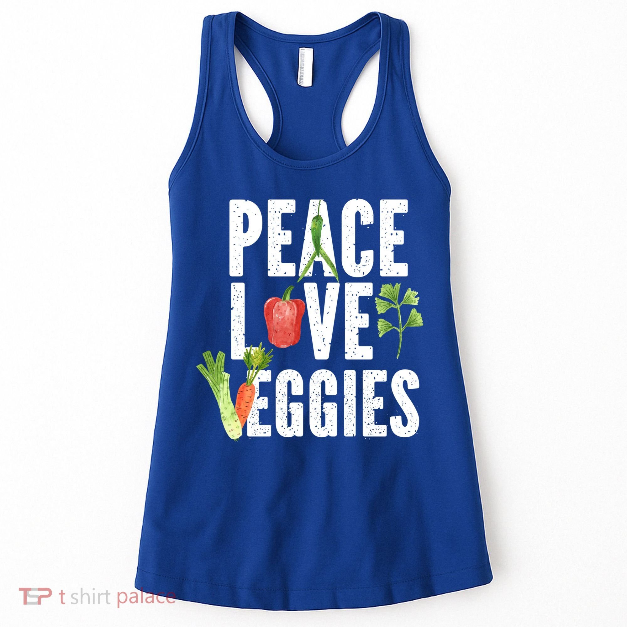 Vegan Vegetarian Veganism Vegetable Lover Peace Love Veggies Great Gift Women's Tank Top