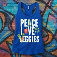 Vegan Vegetarian Veganism Vegetable Lover Peace Love Veggies Great Gift Women's Tank Top thumb 3