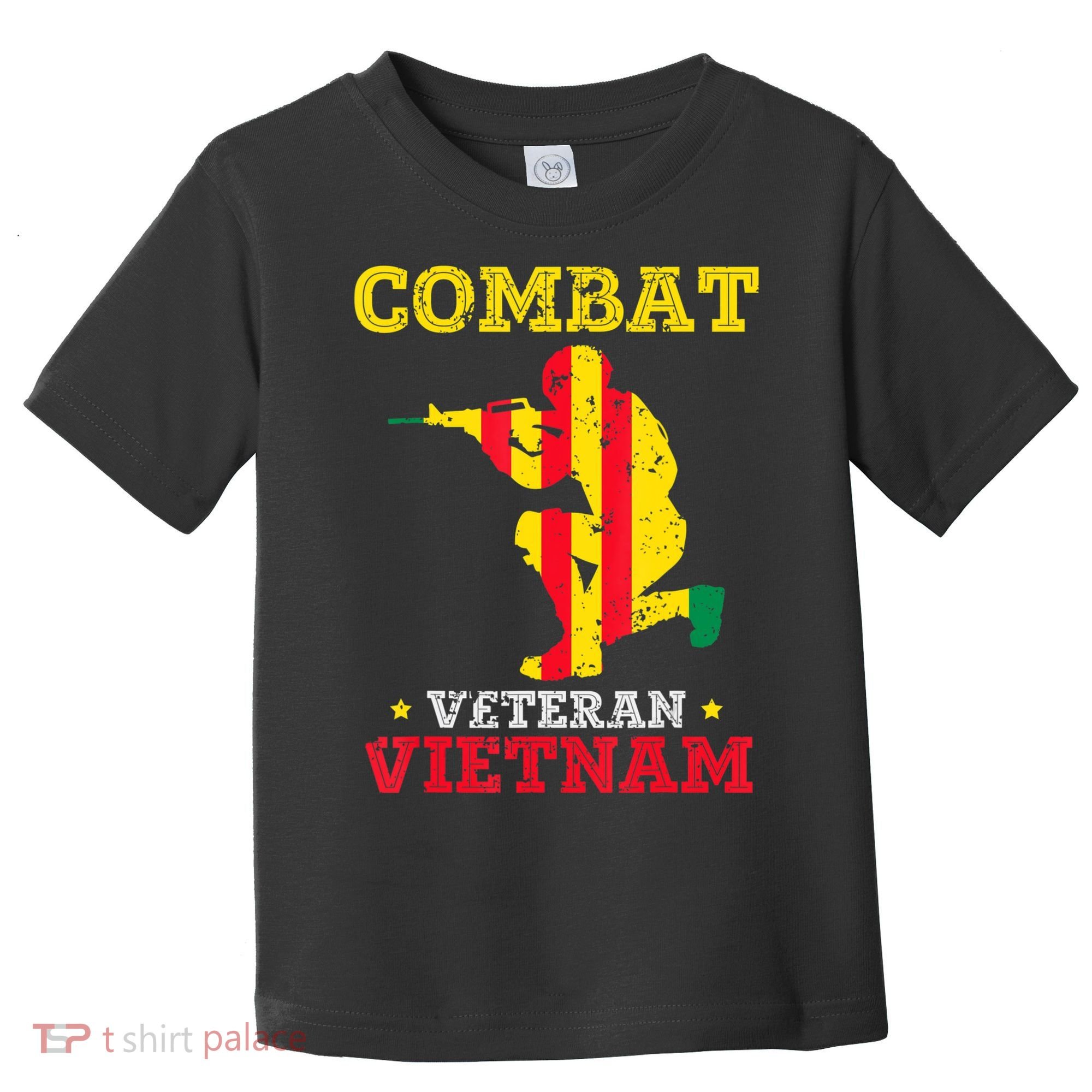Vietnam Veteran With US Flag With Combat Boots Patriotic Toddler T-Shirt