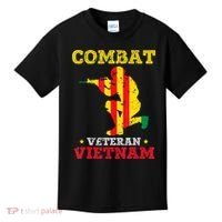 Vietnam Veteran With US Flag With Combat Boots Patriotic Kids T-Shirt thumb 0