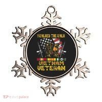 Vietnam Veteran With US Flag With Combat Boots Patriotic Ornament thumb 0