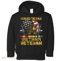 Vietnam Veteran With US Flag With Combat Boots Patriotic Toddler Hoodie thumb 0