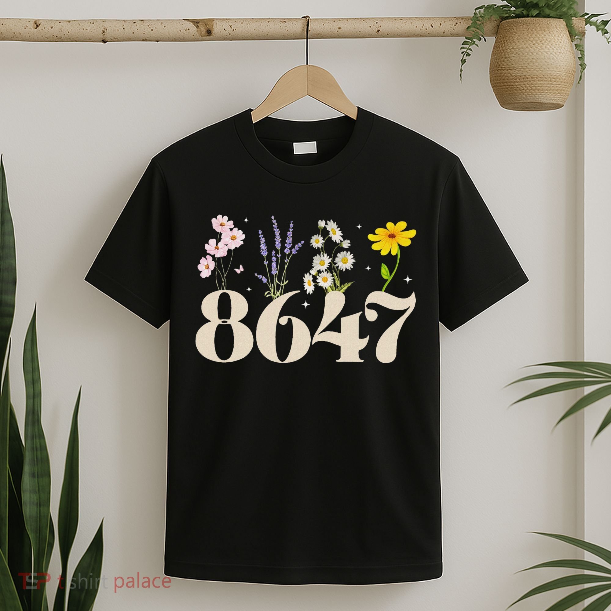 Vintage Wildflower 8647 Subtle Anti Trump Anti 86 47 Saying T-Shirt