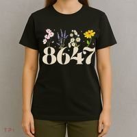 Vintage Wildflower 8647 Subtle Anti Trump Anti 86 47 Saying T-Shirt thumb 4