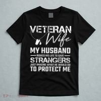 Veteran Wife Army Husband Soldier Saying Cool Military Gift T-Shirt thumb 5