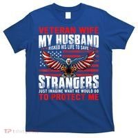 Veteran Wife Army Husband Soldier Saying Cool Military Usa T-Shirt thumb 0
