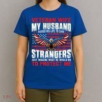 Veteran Wife Army Husband Soldier Saying Cool Military Usa T-Shirt thumb 4