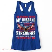Veteran Wife Army Husband Soldier Saying Cool Military Usa Women's Tank Top thumb 0
