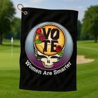 Vote Women Are Smarter Golf Towel thumb 1