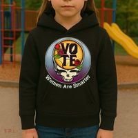 Vote Women Are Smarter Kids Hoodie thumb 3